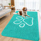 Smiry Dog Door Mat for Muddy Paws, Absorbent Dirt Trapper Non Slip Quick Dry Washable Chenille Mat for Mud Dogs, Entry Rug for Indoor and Outdoor (59x35 Inches, Turquoise and White)
