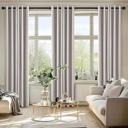 MIULEE Cobblestone Blackout Curtains for Bedroom Living Room 84 Inches Long 2 Panels, Thermal Insulated Room Darkening Drapes Solid Grommet Noise Reduction Light Blocking Window Treatments 40x84 inch