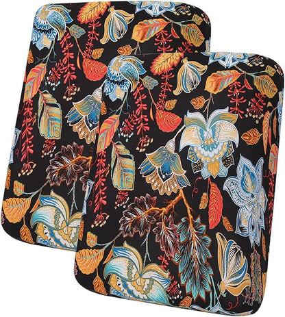 hyha Printed Couch Cushion Covers, Floral Sofa Covers Washable for 2 Cushion Couch, Stretch Pattern Outdoor Cushion Covers for Patio Furniture with Elastic Bottom(2 Packs, Floral)