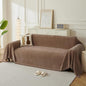 Couch Cover for Dogs, Boho Sofa Covers for 3 Cushion Couch, Chenille Sofa Slipcover for Pets Washable, L-Shape Sectional Couch Loveseat Cover Soft Throw Blankets with Tassels(91x134,Coffee)