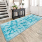Tie-Dyed Sky Blue 3x10 Machine Washable Runner Rugs for Hallway Soft Fluffy Shaggy Bedside Rugs for Bedroom Living Room Indoor Floor Carpet for Kids Girls and Boys Nursery Rooms Home Decor Aesthetic