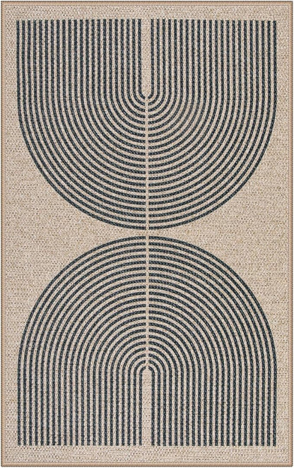 Lahome Enfys Rainbow Easy Jute Rug, 20"x32" Front Door Welcome Mat Non Slip Entry Way Rugs Indoor, Farmhouse Nature Washable Non Shedding Low Pile Floor Carpet for Porch