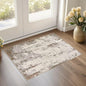 UERMEI 2x3 Entryway Area Rug: Washable Neutral Modern Abstract Small Rug - Non-Slip Low Pile Throw Indoor Carpet for Entrance Kitchen Front Door Mat Bathroom Entry Kids Room - Brown/Grey/Beige