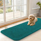 OLANLY Dog Door Mat for Muddy Paws 47x17, Absorbs Moisture and Dirt, Absorbent Non-Slip Washable Doormat, Quick Dry Chenille Mud Mat for Dogs, Entry Indoor Entryway Carpet for Inside Floor, Lake Blue
