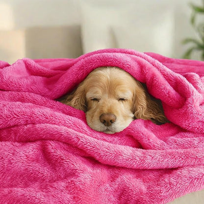 Exclusivo Mezcla Plush Fuzzy Fleece Bed Blanket Queen Size, Super Soft, Fluffy and Warm Blankets for Couch, Bed, All Season (Hot Pink, 90x90 inches)