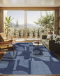 Latte&Fog 8x10 Area Rugs for Living Room, Large Modern Abstract Washable Rug, Boho Non Slip Low Pile Carpet for Indoor Bedroom Dining Room, Office, Dorm, Classroom, Farmhouse and Kids Room - Navy Blue