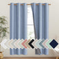 NICETOWN Stone Blue Vintage Linen 100% Blackout Curtains for Classroom, Thermal Insulated Curtains 72" Long, Noise Reducing Window Treatment Drapes for Gym Room, 42" Wide Per Panel, Set of 2