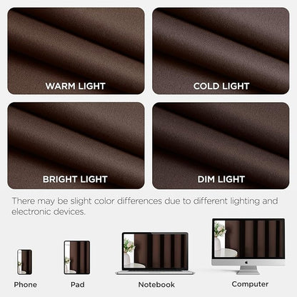 Joydeco Blackout Patio Sliding Door Curtains 108 Inches Long, Grommet Privacy Room Divider Curtains, Extra Wide Thermal Blackout Drapes for Bedroom Living Room (Chocolate, 70Wx108L, 1 Panel)