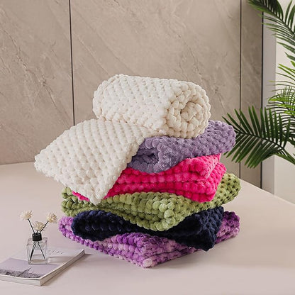 Exclusivo Mezcla Fleece Twin Blanket for Bed, Extra Large Fuzzy Grayish Purple Bed Blankets, Soft Cozy Plush Sofa Throws for All Seasons, 60x80 Inches