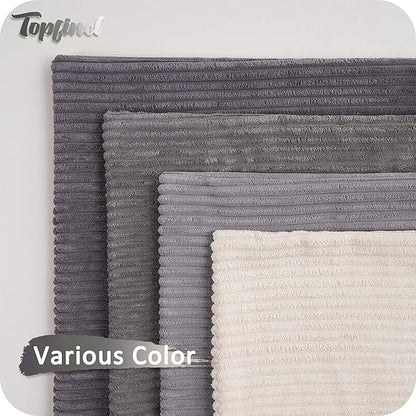 Topfinel Euro Shams Decorative Throw Pillows Covers for Bedroom,Large Cream Grey Fluffy Corduroy Western Home Decor Cushion Cases,Soft Neutral Gray Shams Set of 4 26x26 Inch