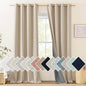 NICETOWN Full Blackout Oatmeal Linen Curtains 102" Length with Thermal Insulated Liners for Living Room, 2 Panels, 52 inches W, Farmhouse Style Keep Warm Large Window Draperies for Hall