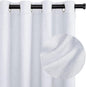 100% Blackout Shield Linen Blackout Curtains for Bedroom, Greyish White Grommet Curtains for Living Room, Thermal Insulated Room Darkening Drapes for Nursery, Boho Home Decor, 40" W x 45" L, 2 Panels