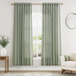 Nanspring Desert Sage Linen Curtains 72 Inch Length for Living Room Semi Sheer Light Filtering Door Drapes 2 Panels Set for Kids Bedroom Back Tab Rod Pocket Modern Farmhouse Decor 52x72