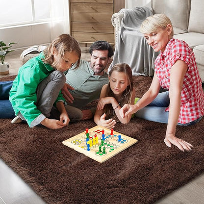 10X14 Large Area Rugs for Living Room Bedroom,Big Shag Rug for Bedroom Dorm,Soft Fluffy Indoor Carpet Nursery Rugs for Kids Girls Room Home Decor,Brown
