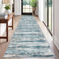 KOZYFLY Modern Abstract Hallway Runner Rug, 2.6x12 Washable Rug Runner Non-Slip Soft Striped Kitchen Runner Rugs, Print Blue Carpet Runner for Entryway Bathroom Laundry Room Foyer