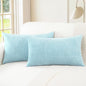 CaliTime Throw Pillow Covers Decorative 16 X 26 Inches Pack of 2 Cozy Chenille Cushion Cases for Couch Sofa Bed Living Room Home Light Blue Grey