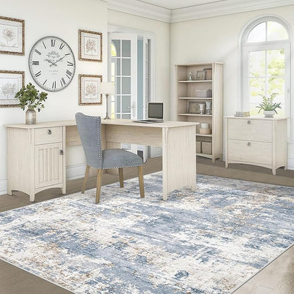 XLUEZ 5x7 Area Rugs for Living Room, Washable Modern Abstract Large Area Rug Neutral Soft Non Slip Kids Rug Stain Resistant Indoor Carpet for Bedroom Nursery Dining Room Playroom(Blue, 5'x7')