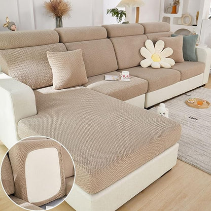 Sofa Covers Couch Covers for Sofa Pet Friendly Couch Cushion Covers Universal Sofa Covers Washable Stretch Slipcovers for Sectional Sofa (Texture Light Coffee,Back Cover M)