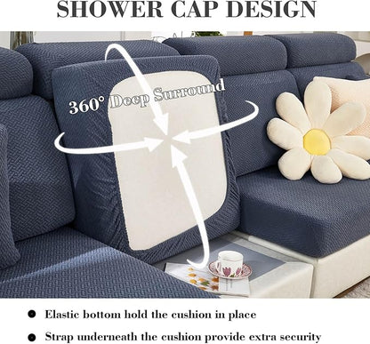 Sofa Covers Couch Covers for Sofa Pet Friendly Couch Cushion Covers Universal Sofa Covers Washable Stretch Slipcovers for Sectional Sofa (Texture Metal Gray,Headrest Cover)