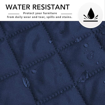 Easy-Going L Shape Sofa Slipcover - Reversible Sectional Couch Cover - Chaise Lounge Cover - Furniture Protector for Pets & Kids (Small, Navy/Navy)