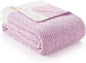 Snuggle Sac Light Purple Throw Blanket for Couch, Super Soft Warm Lavender Blankets Cozy Knit Fuzzy Plush Lightweight Throws for Sofa, Bed,Living Room, Heather Lilac, 50x60 inches
