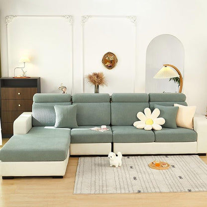 Sofa Covers Couch Covers for Sofa Pet Friendly Couch Cushion Covers Universal Sofa Covers Washable Stretch Slipcovers for Sectional Sofa (Texture Green,Extra Large Single Seat Cover)