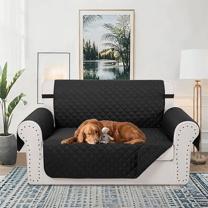 Reversible Loveseat Sofa Covers Couch Cover Furniture Protector(Loveseat Small,Black/Black)