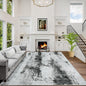 6x9 Area Rugs Washable Rug: Large Modern Abstract Living Room Rug Soft Anti-Skid Thin Carpet Indoor Floor Non-Shedding Carpets for Bedroom Dining Room Farmhouse Nursery Home Office Black White Grey