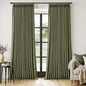 MIULEE Olive Green Pinch Pleated Thick Linen Curtains 108 Inches Long 2 Panels Set for Living Room Bedroom, Linen Texture Drapes Pleat Semi Sheer Moss Green Foor to Ceiling Curtains with Hooks&Rings