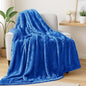 Exclusivo Mezcla Plush Fuzzy Fleece Throw Blanket Extra Large, Super Soft, Fluffy and Warm Blankets for Couch, Bed, All Season (Cobalt Blue, 50x70 inches)