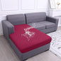 hyha Waterproof Sectional Couch Covers, Non Slip Sofa Couch Cushion Covers L Shape, Thick Stretch Jacquard Fabric, Washable Sofa Slipcovers with Elastic Bottom (1 Piece for Chaise XL, Wine Red)