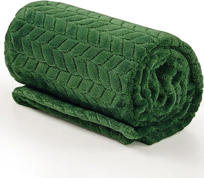 InHand Fleece Baby Blanket, Super Soft Swaddle Blanket, Plush Fuzzy Warm Green Throw Blanket, Newborn Receiving Blanket for Crib, 30x40 inches