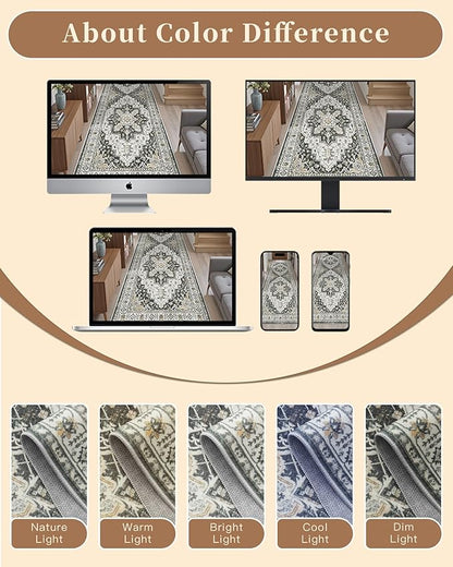 Madane Hallway Runner Rug - 2x5 Rug Runner Washable Runner Rugs Non-Slip Low-Pile Kitchen Runner Rug Laundry Room Rug Throw Carpet for Entrance Bedroom Living Room (2'x5', Black)