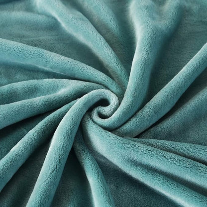TASTHROW Large Flannel Fleece Throw Blanket, 60×80 Inch - Cozy Lightweight Thick Blanket - All Seasons Suitable for Women, Men and Kids (Bluishgreen)