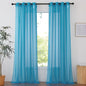 NICETOWN Sheer Window Curtains Sweep to Floor, Grommet Airy and Breathable Soft Voile Sheer Drapes with Light Filtering for Living Room/Bedroom, Teal, W54 x L108, 2 Panels
