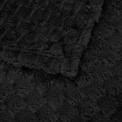 Black Throw Blanket 50"×70" inches Gifts for Mom Fuzzy 3D Jacquard Decorative Flannel Fleece Super Soft Plush Cozy Blanket for Couch Sofa Chair Lightweight