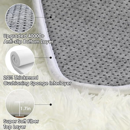 ONASAR Cream White 8x10 Area Rugs for Living Room, Large Fluffy Shag Bedroom Rug, Ivory Soft Plush Thick Shaggy Big Floor Carpet for Kids Boy and Girls Teen Dorm Nursery Indoor Home Decor