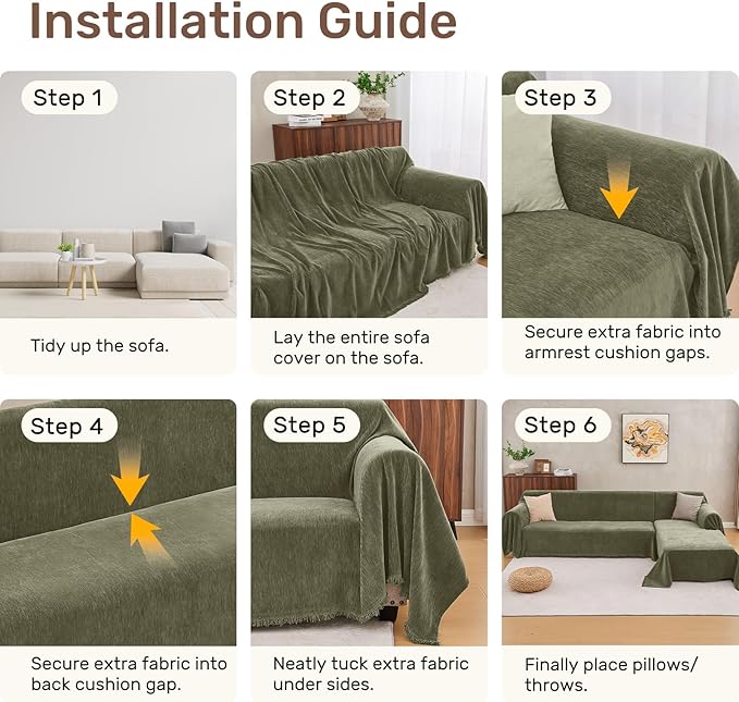 Sectional Couch Covers, 2 Pieces Washable L Shaped Couch Covers Sofa Blanket for Dogs Pet Friendly Sectional Sofa Slipcovers Furniture Covers,71"x 102"+ 71"x 110",(Large,Green)