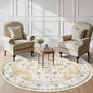 AMADA HOMEFURNISHING Round 6ft Area Rugs, Low-Profile Washable Rug with Non-Slip Backing & Durable Edge Binding, Vintage Rugs for Living Room, Bedroom, Dinning Room