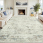 8x10 Area Rugs for Living Room Washable Rug: Anti-Skid Abstract Modern Living Room Rug Soft Thin Carpets Indoor Floor Non-Shedding Carpet for Bedroom Dining Farmhouse Nursery Gray White Blue