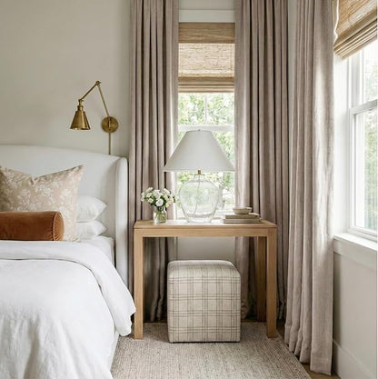 RYB HOME Natural Beige 100% Blackout Linen Curtains for Bedroom/Living Room 120 inches Long 52 Width, Thick Elegant Extra Long Drapes for Modern/Farmhouse Home Style, 2 Panels