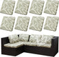 8Pcs Outdoor Cushion Covers, Patio Cushion Covers,Stretch Elastic Slipcovers, Replacement Washable & Reusable Furniture Protector for Patio Couch (Hummingbird-Pattern,Cover Only)