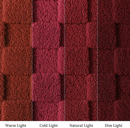 Exclusivo Mezcla Fleece Throw Blanket for Couch,Super Soft and Warm Lightweight Checkered Pattern Blankets for All Seasons, 50x60 Inches, Deep Red