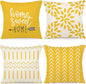 YCOLL Pillow Covers 18x18 Set of 4, Modern Sofa Throw Pillow Cover, Decorative Home Outdoor Linen Fabric Geometric Pillow Case for Couch Bed Car, Yellow