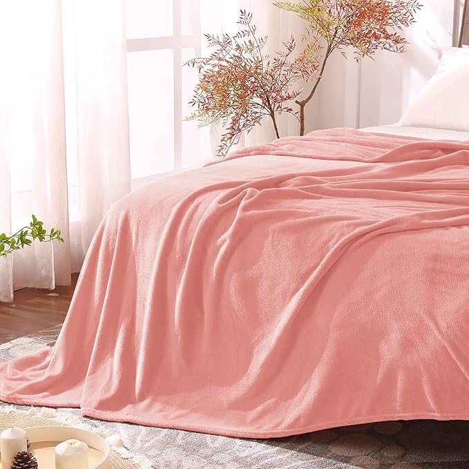 BEDELITE Fleece Blanket Pink Throw Blankets for Couch & Bed, Luxury Plush Cozy Fuzzy Blanket 50" x 60", Super Soft Warm Lightweight Throw Blanket for Travel Camping