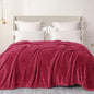 Exclusivo Mezcla Plush Fuzzy Fleece Bed Blanket Queen Size, Super Soft, Fluffy and Warm Blankets for Couch, Bed, All Season (Deep Red, 90x90 inches)