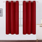 LEMOMO Red Thermal Blackout Curtains/42 x 72 Inch/Set of 2 Panels Room Darkening Curtains for Bedroom