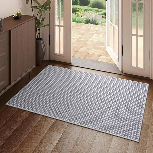 YDKGL 2x3 ft Indoor Door Mat Entryway Rug Non Slip Woven Washable Area Rugs Kitchen Mats for Floor, Front Entry Rug Entrance Doormat for Hall Porch Bathroom Kitchen Bedroom, Easy Clean, Gray 24"x36"