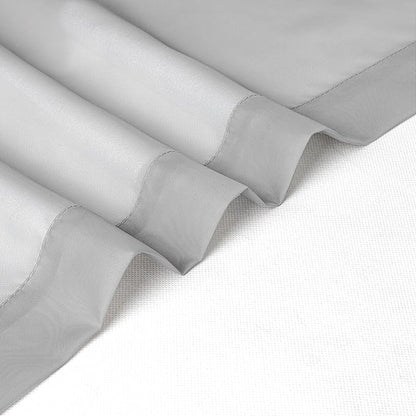 Chyhomenyc Sheer Light Grey Valances for Windows 2 Pack, Small Window Curtains for Living Room Bathroom Cafe Laundry Basement, Modern Top Dual Rod Pocket Voile Curtain, 42W x 14L inches