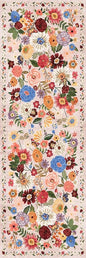 Rug for Hallways Kitchen Rug 2'6" x 14', Non Slip Washable Rugs with Rubber Backing Soft Floral Carpet Runner for Hallways, Kitchen, Laundry, Bedroom, Bathroom(2.6 x 14, Beige Garden)